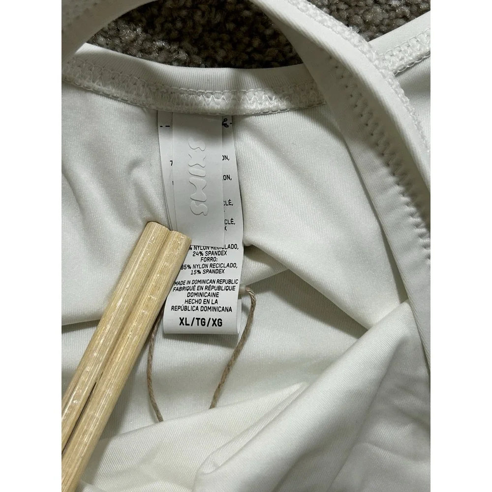 SKIMS Women's XL Recycled Swim Scoop Neck One piece In Snow BNWT $90